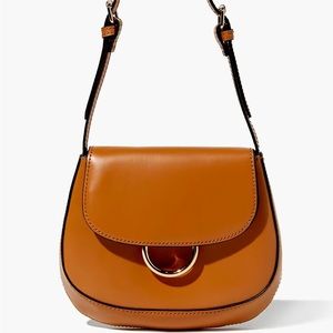 NWOT O-ring cognac brown faux leather shoulder bag